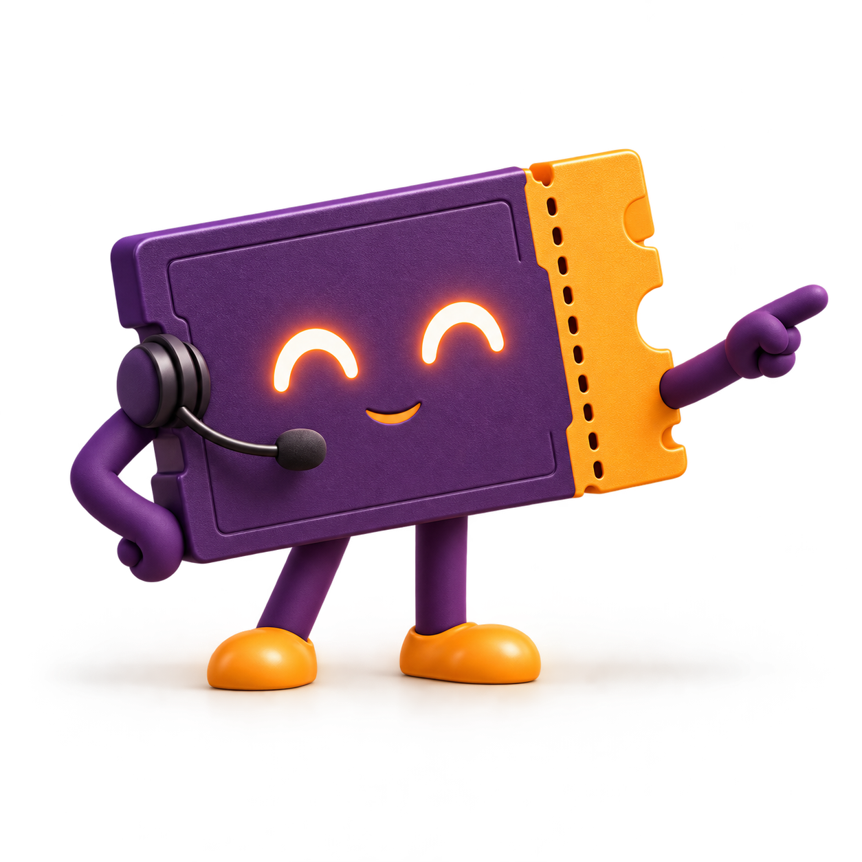 Maestro, dein violett-oranger Ticket-Guide mit Headset